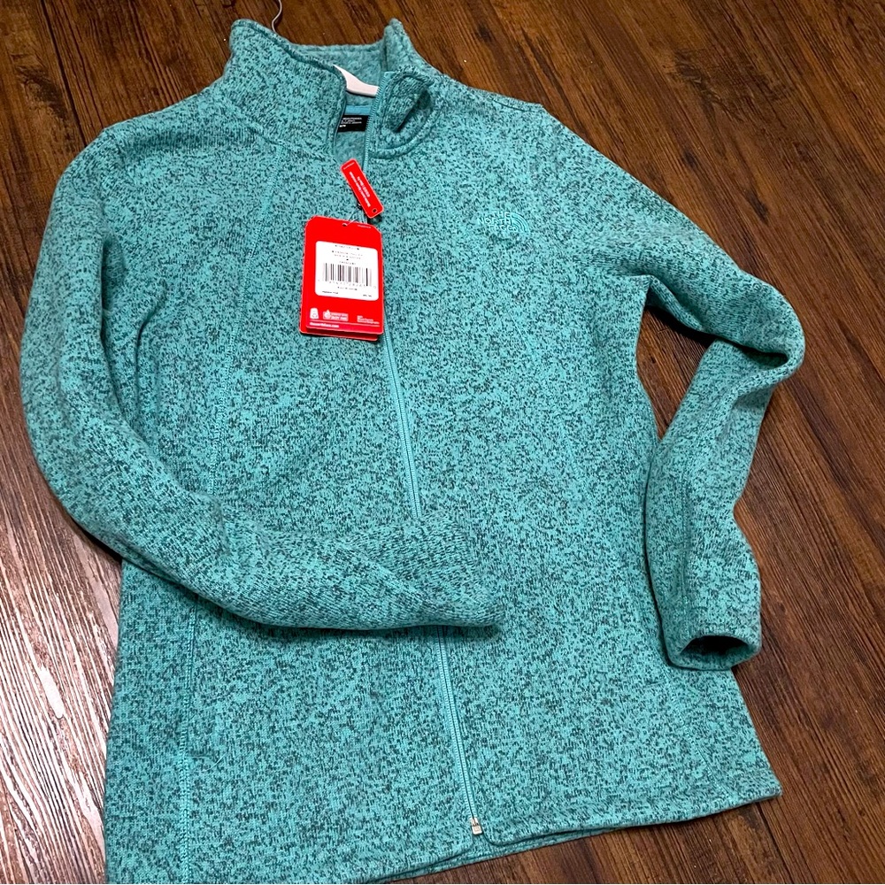 NORTHFACE MEDIUM KNIT BLUE WARM JACKET SWEATER